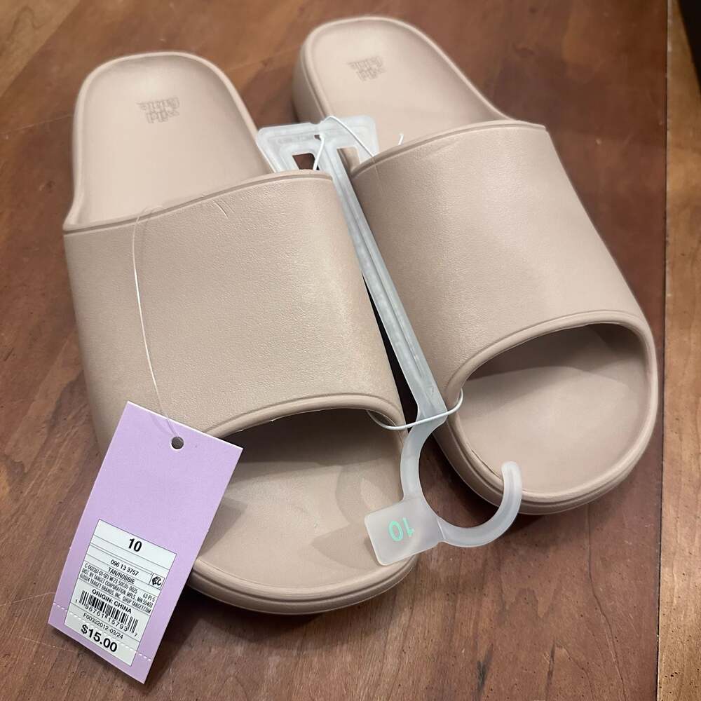 Wild Fable Robbie Tan Slide Sandals Size 10